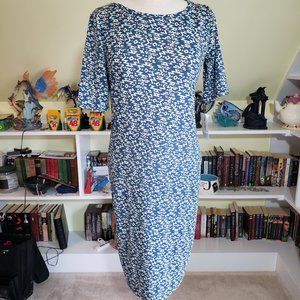 Lularoe Blue White Aztec Julia Dress Small NWT